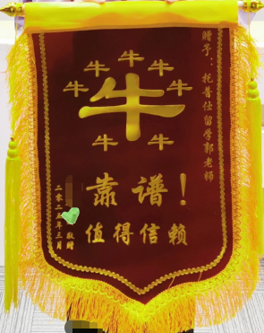 感谢锦旗