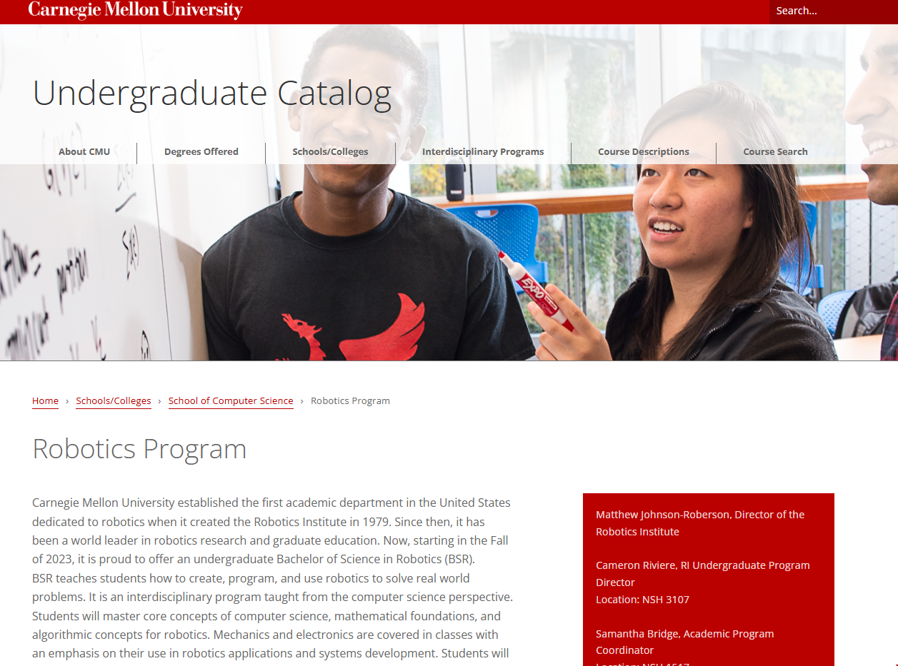 CMU Robotics硕士录取条件