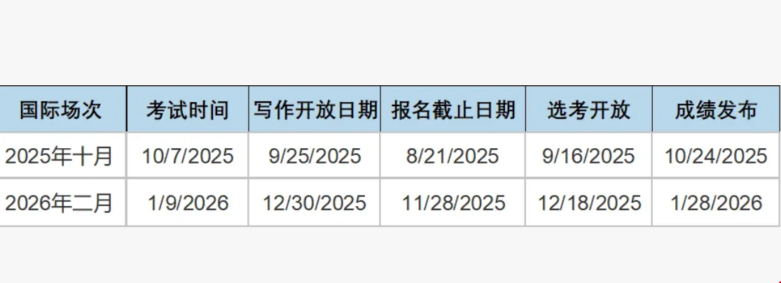 2025-2026学年LSAT考试安排