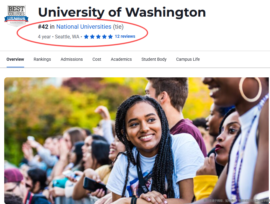 西雅图华盛顿大学2026年排名第几